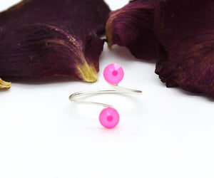 Toe Ring Made With Electric Pink Swarovski Crystal Elements