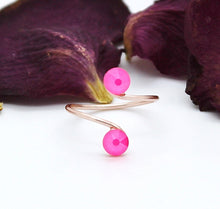 Load image into Gallery viewer, Toe Ring Made With Electric Pink Swarovski Crystal Elements
