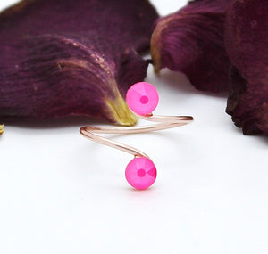 Toe Ring Made With Electric Pink Swarovski Crystal Elements