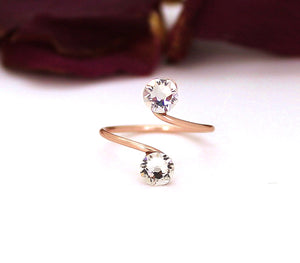 Toe Ring Made With Clear Swarovski Crystal Elements